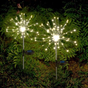 90 LED Starburst Solar Powered Stake Lights Warm White