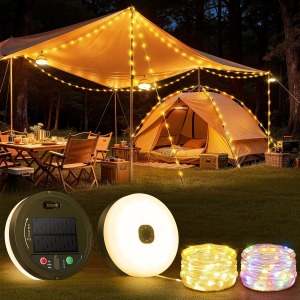 Famgoods Solar Fairy Lights 10m 100 LED 13 Modes Retractable