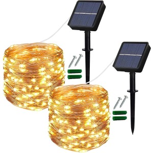 Lezonic Solar String Lights (2-Pack, 240 LED, 80FT)