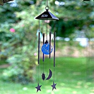 Garden Mile Solar Wind Chimes Star and Moon