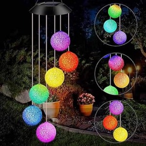 LED Solar Spiral Spinner Wind Chime
