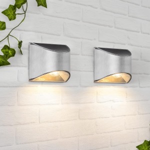 CUQOO Solar Wall Lights Stainless Steel 2 Pack