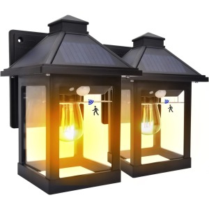 Nodfens Solar Wall Light with Motion Sensor 2 Pack