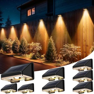 Delaiglow Solar Fence Lights Warm White 8 Pack