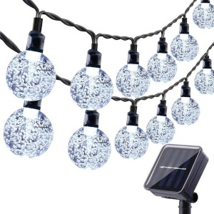 Moxled Solar Crystal Ball Garden Lights 36ft 60 LED White