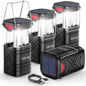 LETMY Solar Camping Lantern 4-Pack
