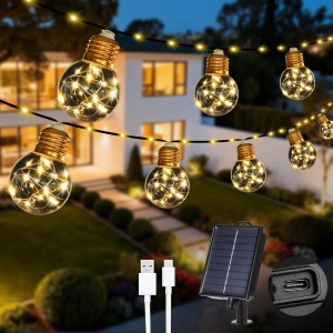 Litark Solar G50 Bulb String Lights 25ft