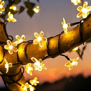 HHMTAKA Solar Flower Cherry Blossom Fairy Lights