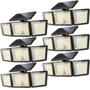 CLAONER Solar Lights 346 LED 3000LM 4-Head PIR