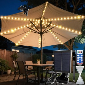 VEEKAY Solar Parasol Lights with Remote Control