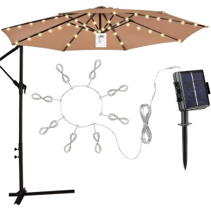 Solar Umbrella Light with AA Battery Backup