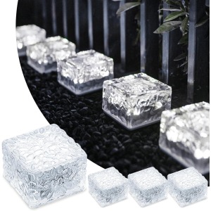 MEDOYOH Solar Glass Brick Lights 4 Pack