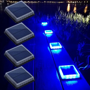 Lacasa Blue Solar Deck and Driveway Safety Lights 4 Pack