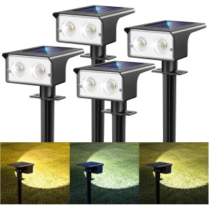 btfarm 4 Pack Solar Spot Lights 3 CCT