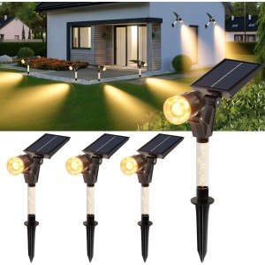 HAMLITE Solar Spot Lights 4 Pack warm white