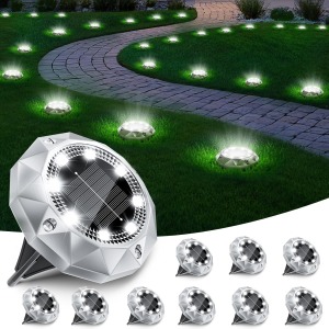 FIFlying 10 Pack Diamond Solar Pathway Lights