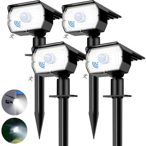 nipify 4 Pack Motion Sensor Solar Spot Lights