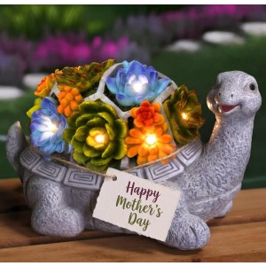 Mosii Large Solar Turtle Garden Ornaments with 7 LED Lights