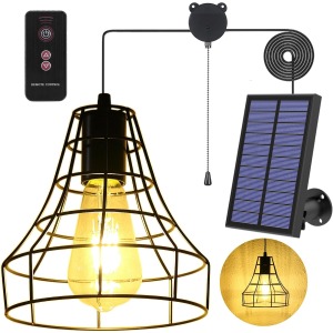 YUMAMEI Solar Pendant Light with Pull Cord
