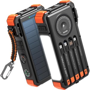 BLAVOR Solar Power Bank 20000mAh built-in cables