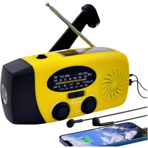 5000mAh Wind Up Solar Radio Yellow