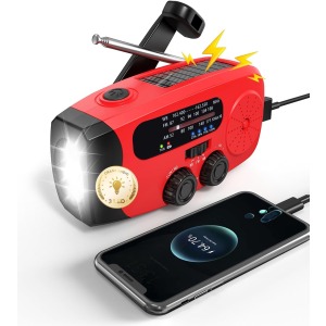 flysclean Emergency Hand Crank Radio 2000mAh