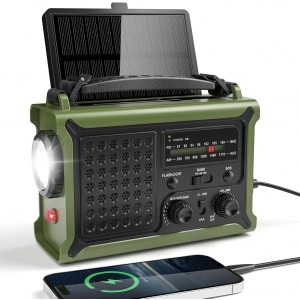 Mesqool Wind Up Radio 12000mAh Large Solar Panel