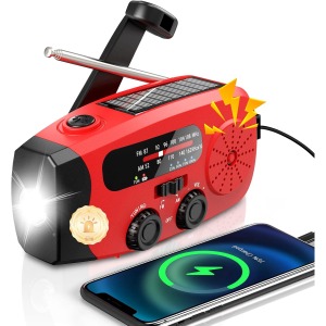 Wind Up Solar Radio 7400mWh Best Seller Red