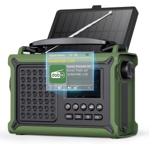 ROCAM DAB FM Wind Up Solar Radio 12000mAh