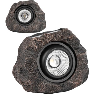 VISFLAIR Solar Rock Lights 2 Pack Dark Brown