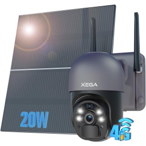 Xega 4G LTE solar camera 24/7 continuous recording 20W panel