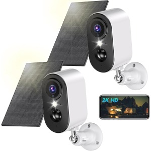 PESAIR 2K solar security camera 2-pack outdoor WiFi