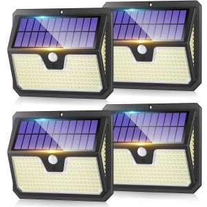 Outdoor Garden Solar 238 LED Security Light 4-Pack