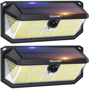 TECKNET 495 LED Solar Security Light 2-Pack IP66