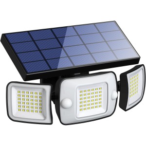 intelamp 3-Head Dual PIR Solar Security Light