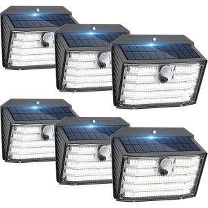 CLAONER 126LED solar security wall lights 6 pack