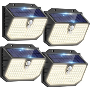 nipify solar motion sensor wall lights outdoor 4 pack 3 modes IP65