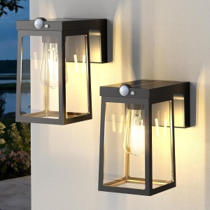 Greluna solar glass outdoor wall lights motion sensor porch